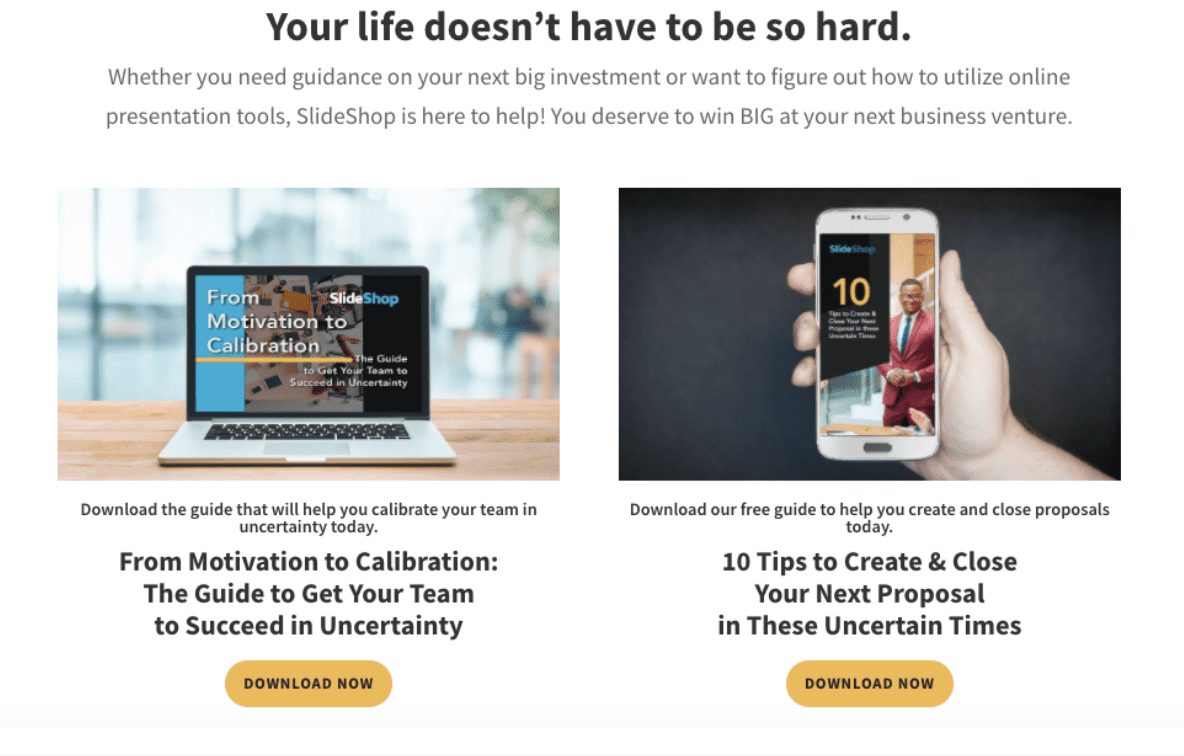 direct transitional call to action storybrand with lead gen button